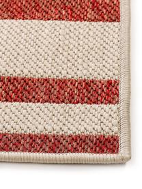 Tapis d'extérieur à jeu de rayures Terrazzo, Beige, rouge