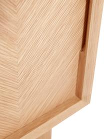 Mesilla de noche de madera de roble diseño espiga Herringbone, Madera de roble con certificado FSC, Madera de roble, An 40 x Al 60 cm
