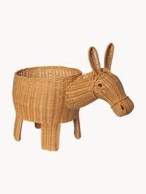 Ręcznie wykonany kosz do przechowywania z rattanu Donkey, Rattan, Jasny brązowy, S 66 x W 49 cm