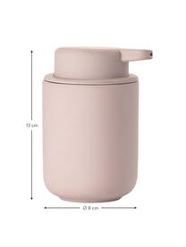 Dispenser sapone in gres Ume, Contenitore: gres rivestito con superf, Rosa opaco, Ø 8 x Alt. 13 cm