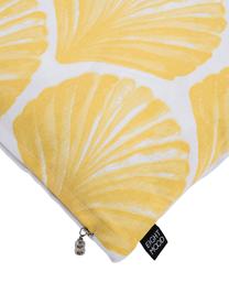 Housse de coussin imprimé coquillages Helix, Blanc, jaune