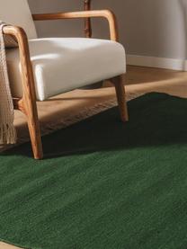 Ręcznie tkany dywan z wełny Liv, 80% wełna, 20% bawełna

Włókna dywanów wełnianych mogą nieznacznie rozluźniać się w pierwszych tygodniach użytkowania, co ustępuje po pewnym czasie, Ciemny zielony, S 80 x D 150 cm (Rozmiar XS)