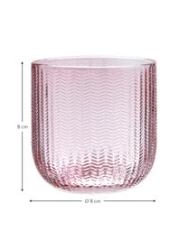 Tandenborstelbeker Emilia van glas, Glas, Roze, Ø 8 x H 8 cm