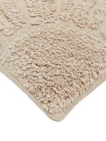 Federa arredo in cotone con motivo in rilievo Ilari, 100% cotone, Beige, Larg. 45 x Lung. 45 cm