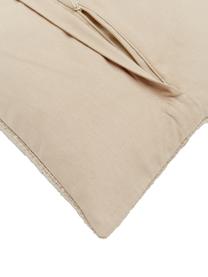 Katoenen kussenhoes Ilari met hoog-laag structuur, 100% katoen, Beige, B 45 x L 45 cm