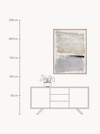 Quadro su tela dipinto a mano con cornice in legno Scenario, Cornice: legno di quercia, Design 2, Larg. 92 x Alt. 120 cm