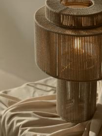 Stolová lampa z ľanových vlákien Lace, Prírodné vlákno, Béžová, Ø 25 x V 38 cm