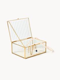 Caja de vidrio Laurena, Transparente, dorado, An 16 x Al 7 cm