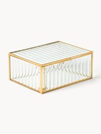 Caja de vidrio Laurena, Transparente, dorado, An 16 x Al 7 cm