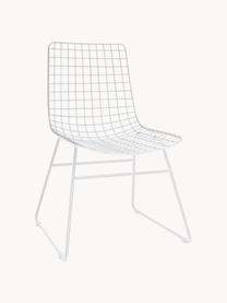 Kovová stolička Wire, Kov s práškovým náterom, Biela, Š 47 x H 54 cm