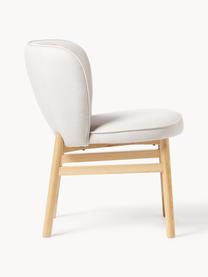 Chaise rembourrée en bois Dale, Tissu blanc cassé, bois de frêne clair, larg. 49 x haut. 64 cm