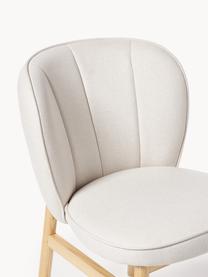 Gestoffeerde stoel Terry met houten poten, Bekleding: 100% polyester Met 40.000, Poten: massief essenhout, geverf, Geweven stof gebroken wit, licht essenhout, B 49 x D 64 cm