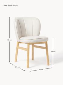 Čalúnená stolička s drevenými nohami Dale, Lomená biela, jaseňové drevo, Š 49 x H 64 cm