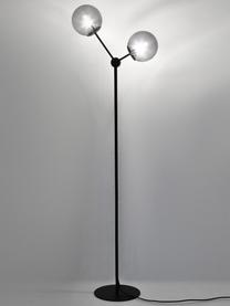 Vloerlamp Aurelia in zwart, Lampvoet: gepoedercoat metaal, Zwart, grijs, Ø 25 x H 155 cm