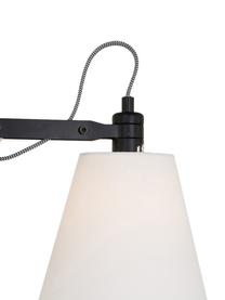 Verstelbare wandlamp Dion met stekker, Lampenkap: katoen, Frame: gelakt metaal, Lichtbruin, zwart, wit, B 10 x D 80 cm