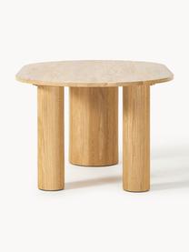 Oválny jedálenský stôl Dunia, 180 x 110 cm, Masívne dubové drevo, ošetrené olejom
Tento produkt je vyrobený z trvalo udržateľného dreva s certifikátom FSC®., Dubové drevo, ošetrené svetlým olejom, Š 180 x H 110 cm