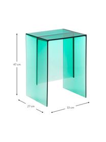 Design Hocker/Beistelltisch Max-Beam, Durchgefärbtes, transparentes Polypropylen, Aquamarin, B 33 x H 47 cm