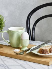 Ręcznie wykonany talerz śniadaniowy Alice, 2 szt., Kamionka, Miętowy zielony, biały, Ø 23 cm