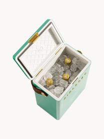 Handgefertigte Kühlbox Parisian, Box: Kunststoff, Griff: Leder, Grün, B 28 x H 38 cm