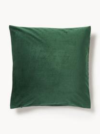 Housse de coussin en velours Lola, Velours (100 % polyester), Vert foncé, larg. 40 x long. 40 cm