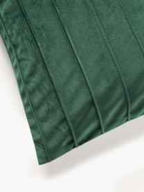 Fluwelen kussenhoes Lola met structuurpatroon, Fluweel (100% polyester), Donkergroen, B 40 x L 40 cm
