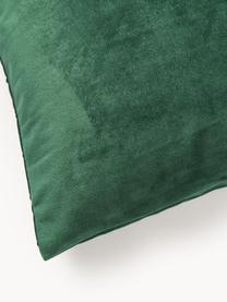 Housse de coussin en velours Lola, Velours (100 % polyester), Vert foncé, larg. 40 x long. 40 cm