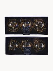 Boules de Noël avec perles Flame, 6 élém., Doré, transparent, Ø 8 cm