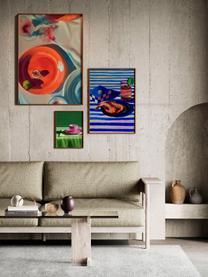 Poster Artwall no. 04 met lijst, set van 3, Lijst: grenenhout, Meerkleurig, Set met verschillende formaten