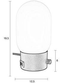 Klein dimbaar nachtlampje Urban met USB-aansluiting, Lampenkap: opaalglas, Lampvoet: gecoat metaal, Wit, zwart, Ø 13 x H 25 cm