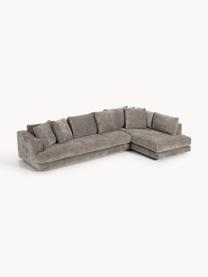 Sofa narożna XL Tribeca, Tapicerka: 100% poliester Dzięki tka, Stelaż: drewno bukowe, drewno sos, Nogi: drewno sosnowe Ten produk, Taupe tkanina, S 326 x G 192 cm, prawostronna