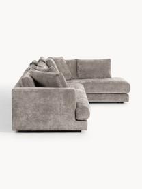 Sofa narożna XL Tribeca, Tapicerka: 100% poliester Dzięki tka, Stelaż: drewno bukowe, drewno sos, Nogi: drewno sosnowe Ten produk, Taupe tkanina, S 326 x G 192 cm, prawostronna