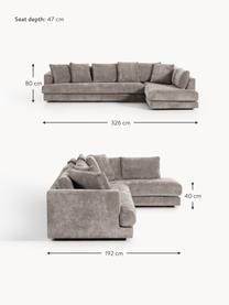 XL Ecksofa Tribeca, Bezug: 100 % Polyester Der strap, Gestell: Buchenholz, Kiefernholz, , Webstoff Taupe, B 326 x T 192 cm, Eckteil rechts