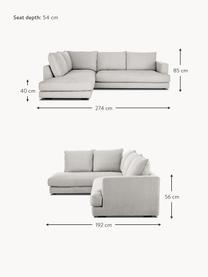 Ecksofa Tribeca, Bezug: 100 % Polyester Der hochw, Gestell: Massives Kiefernholz, Webstoff Hellgrau, B 315 x T 228 cm, Eckteil links