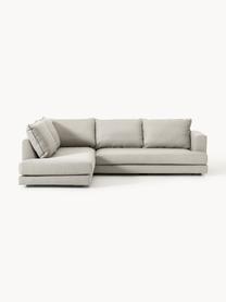 Ecksofa Tribeca, Bezug: 100 % Polyester Der hochw, Gestell: Massives Kiefernholz, Füße: Massives Buchenholz, lack, Webstoff Hellgrau, B 315 x T 228 cm, Eckteil links