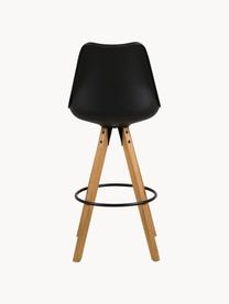 Krzesło barowe Dima, 2 szt., Tapicerka: poliester, Nogi: drewno kauczukowe, olejow, Czarny, drewno kauczukowe, S 49 x W 112 cm