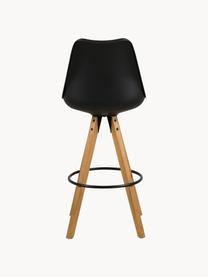 Taburetes altos Dima, 2 uds., Tapizado: poliéster, Asiento: poliuretano, Patas: madera de caucho, aceitad, Negro, madera de caucho, An 49 x Al 112 cm