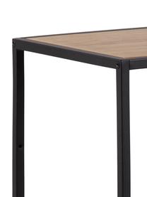 Wandrek Seaford van hout en metaal, Frame: gepoedercoat metaal, Licht hout, zwart, B 77 x H 79 cm