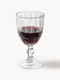 Set di 6 bicchieri da vino con motivo in rilievo Blend, Vetro, Trasparente, Ø 9 x Alt. 17 cm, 300 ml