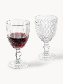 Set di 6 bicchieri da vino con motivo in rilievo Blend, Vetro, Trasparente, Ø 9 x Alt. 17 cm, 300 ml