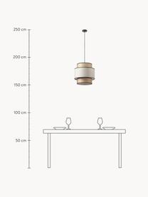 Pendelleuchte Vienna aus Wiener Geflecht mit Stoff, Lampenschirm: Baumwollgemisch, Kunststo, Baldachin: Metall, pulverbeschichtet, Hellbraun, Schwarz, Ø 40 x H 40 cm