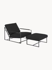 Chaise lounge Andy, 2 élém., Tissu anthracite, Lot de différentes tailles