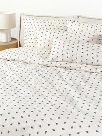 Housse de couette en coton petits pois Amma, Blanc cassé, larg. 200 x long. 200 cm