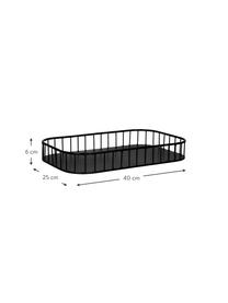 Bandeja de metal Carril, Metal, Negro, L 40 x An 25 cm