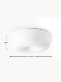 Stropní LED svítidlo Pouff, Lakovaná umělá hmota, Bílá, Ø 46 cm, V 16 cm
