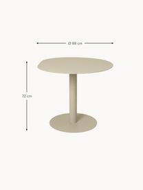 Table de forme organique Pond, Ø 88 cm, Acier de structure, revêtu par poudre et galvanisé, Beige clair, mat, Ø 88 cm