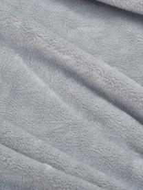 Zachte plaid Doudou in grijs, 100% polyester, Grijs, B 130 x L 160 cm