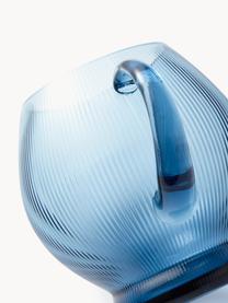 Mundgeblasener Krug Pum mit Rillenstruktur, 2 L, Glas, mundgeblasen, Hellblau, 2 L