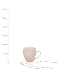 Tazas originales artesanales Bella, 2 uds., Porcelana, Rosa, Ø 9 x Al 9 cm