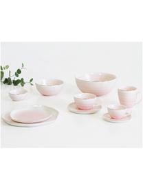 Handgemaakte koffiekopjes Bella met goudkleurige rand, 2 stuks, Porselein, Roze, Ø 9 x H 9 cm