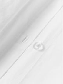Taie d'oreiller en coton avec surface texturée et ourlet Jonie, Blanc, larg. 50 x long. 70 cm